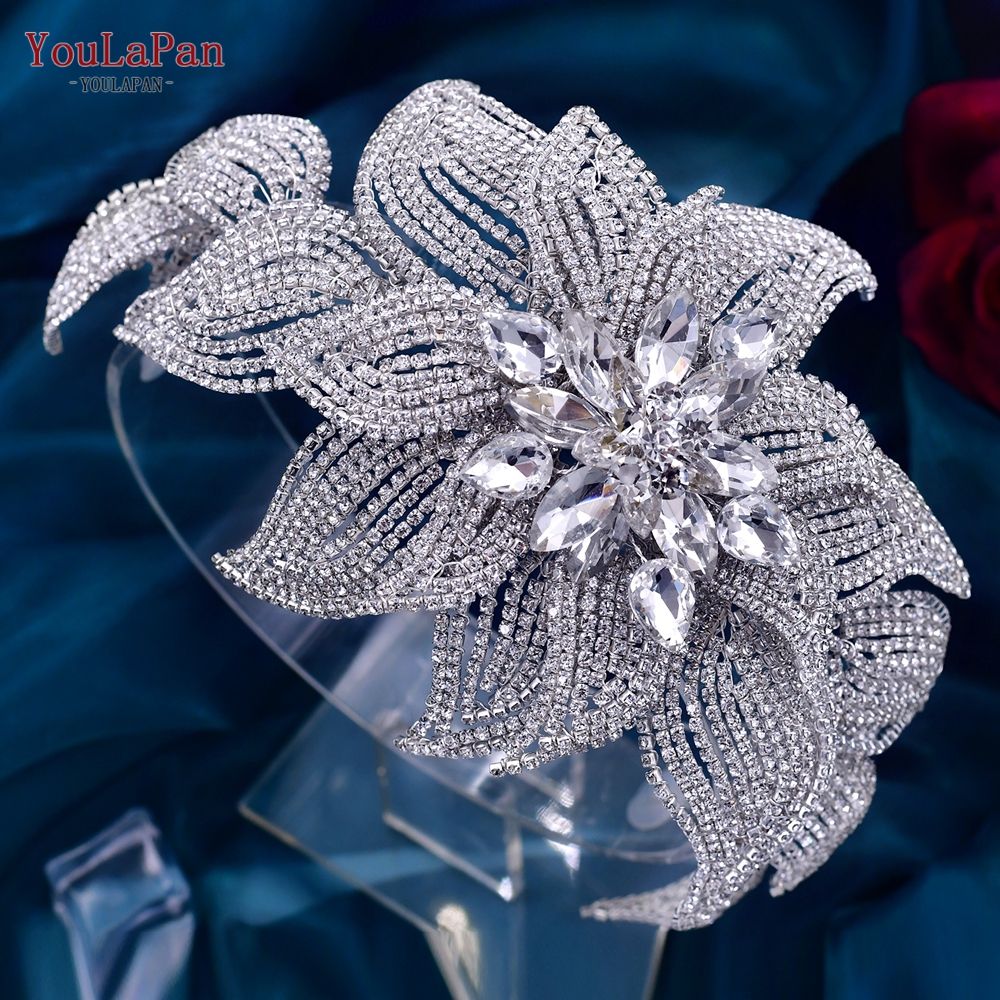 TOPQUEEN-accesorios para el cabello de boda para mujer, diadema de cristal, Tiaras y tocados de novia, HP455