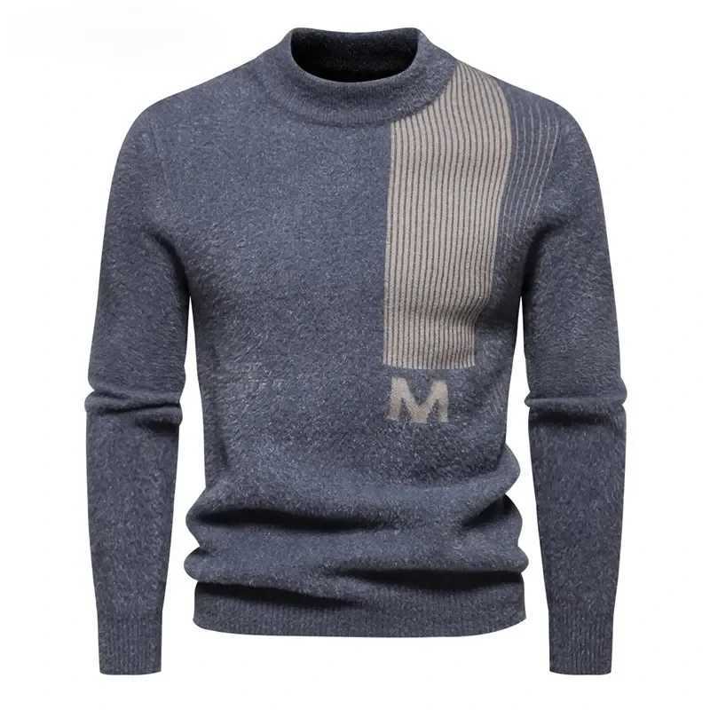 2025 mens trend sweater ultra-thin fit casual knitted turtle neck pullover top mens clothing W2411111
