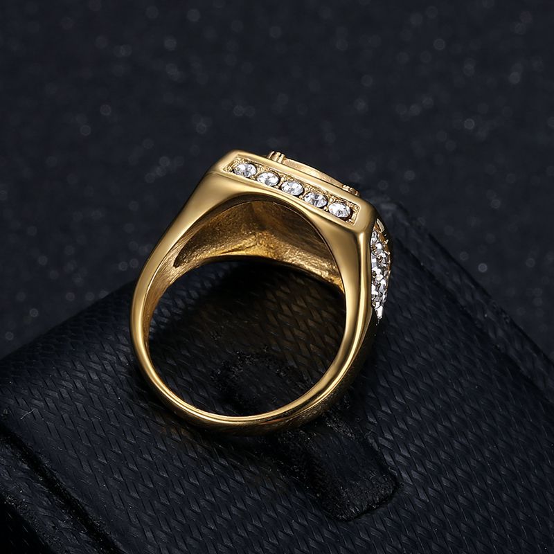 Hip Hop Stainless Steel Eagle Casting Ring Titanium Steel Gold Plated Jewelry