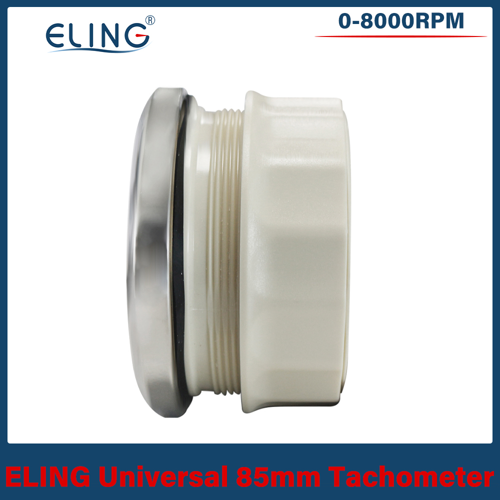 Waterproof 85mm Tachometer 0-8000RPM with LED Hourmeter Adjustable Red Yellow Backlight for Boat Car Motorcycle 12V 24V