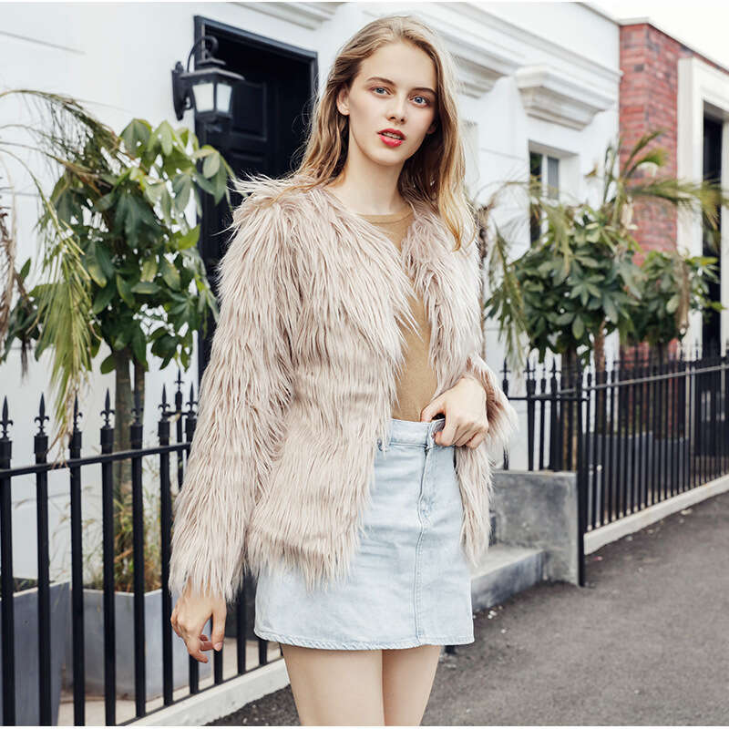shanshi fur coat women Faux high-end and ladylike temperament faux fur fashionable coat street photography versatile coat