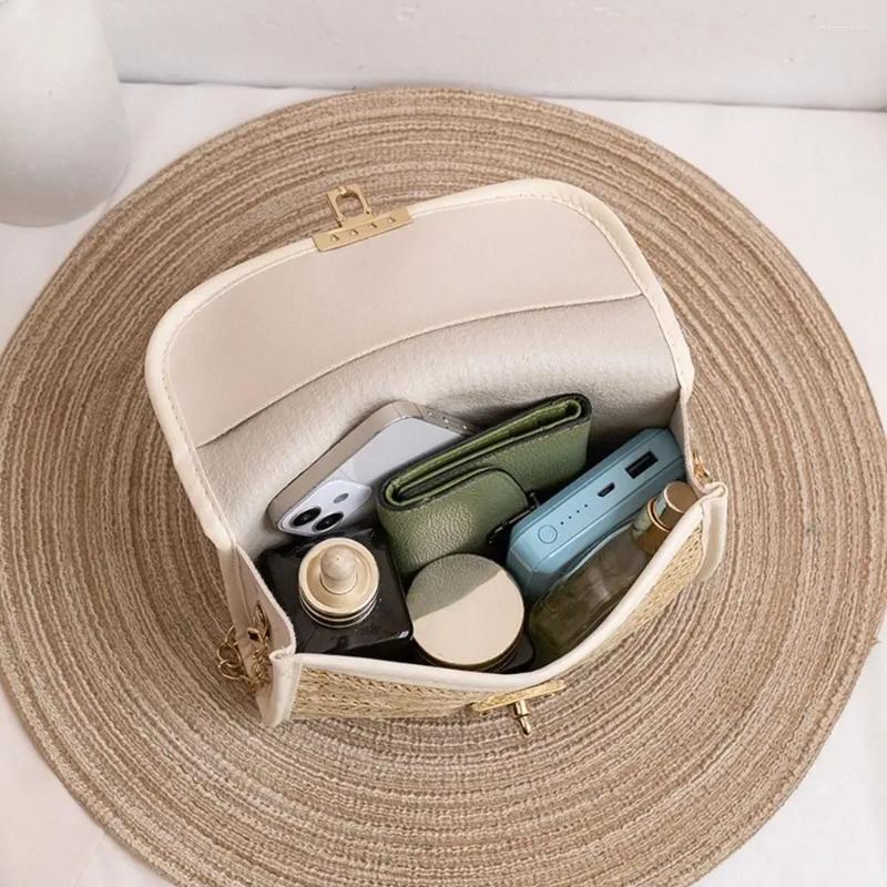 Shoulder Bags Womens Cross Body Bag Soft Woven Straw Ladies Summer Beach Handbag