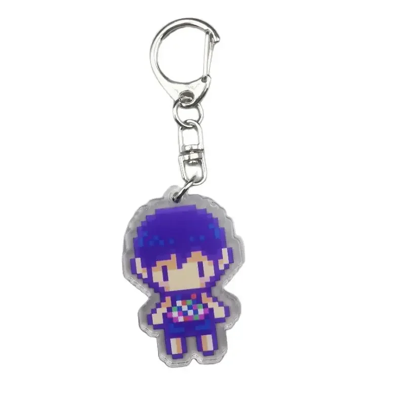 4cm Fun New And Cool Pixel Acrylic Omori Game Keychain Bag Car Keyring Anime Pendant Accessories Student Gift Kel Basil smile