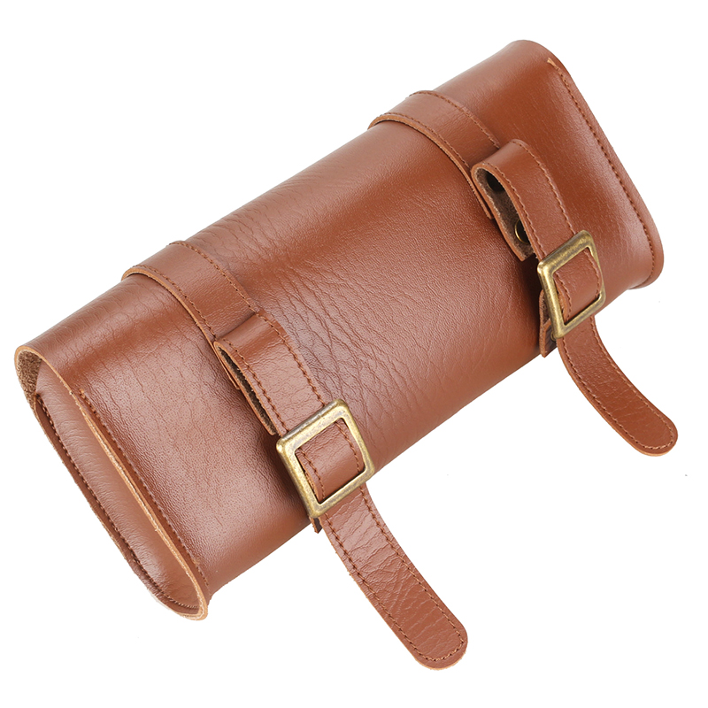 Bag, PU Leather Classic Retro Bike Rack Bag Storage Tool For Bicycle Scooter Head Folding Handlebar Saddle