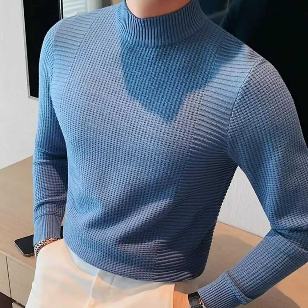 Pulleys Turtleneck White Knitted Mens High Neck Mens Shirt Business Clothing Cotton T-shirt Thick Winter W2411111