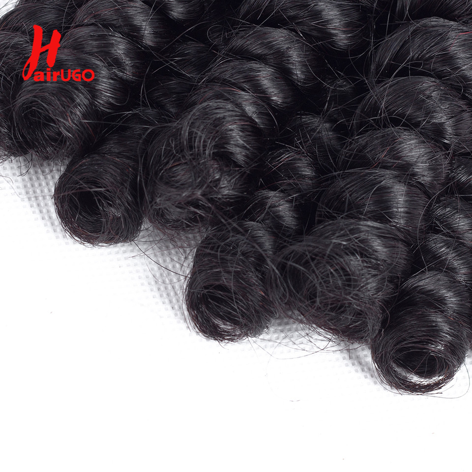 HairUGo Funmi Human Hair Bundle Brazilian Hair Weaving Double Weft Bundles Weave 10-28 inch Non-Remy Human Hair Extensions 9d08a