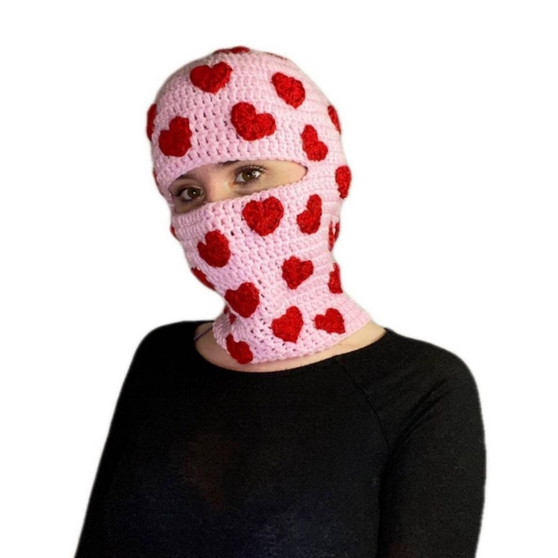Balaclava Horrid Skull Crocheted Hat for Women Men Picture Props Scary Robber Cap Cosplay Halloween Party