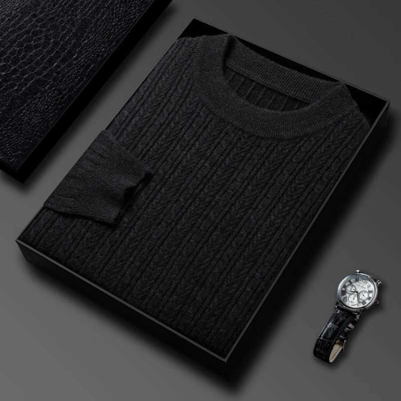 Autumn and winter warm turtle neck O-neck sweater mens thick slim fit bottom shirt Fine knife sweater. M-4XL W2411111