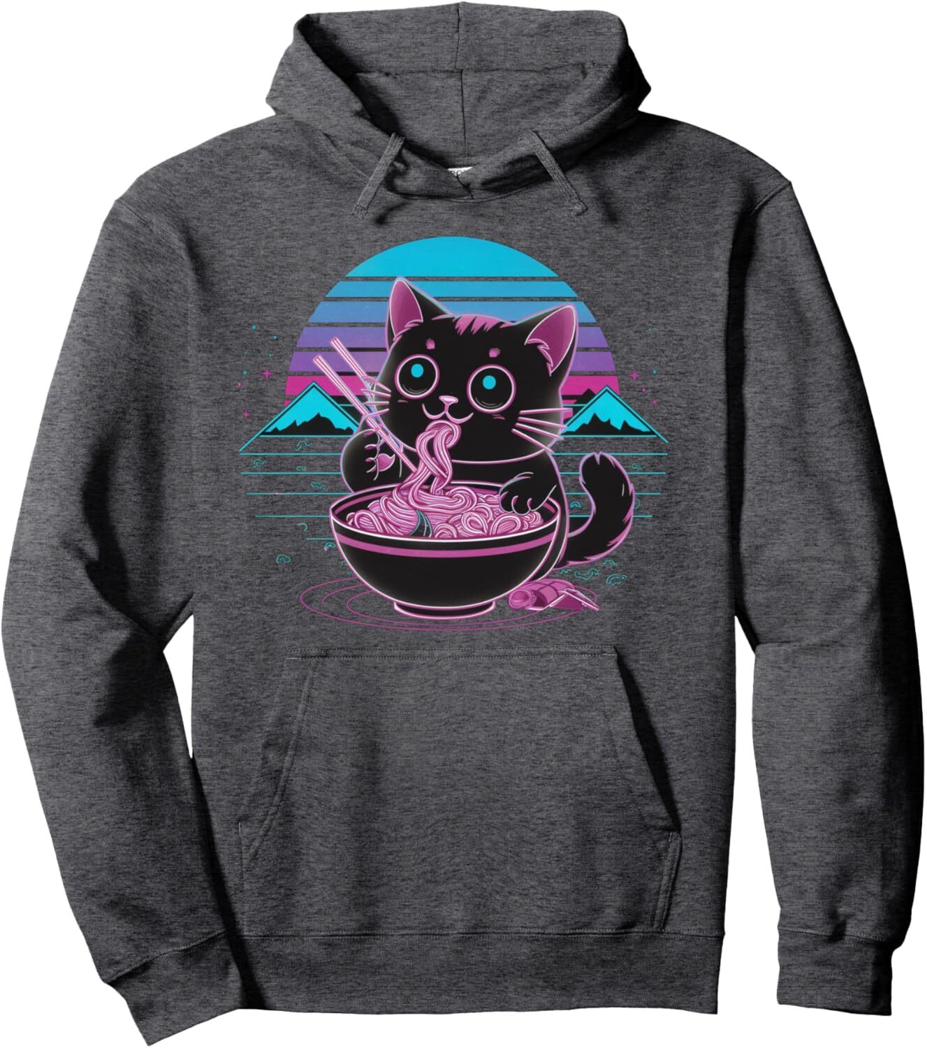 Hoodie for Mens Womens Cat Ramen Noodle Japanese Anime Manga Ramen Kawaii Cat Pullover Hoodie Graphic Hoodies sweatshirt cool