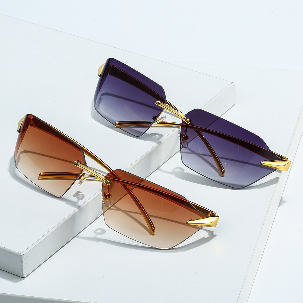 Frameless Sunglasses Men And Women Fashion Designers Luxury Glasses Outdoor Riding UV400 Sun Glasses