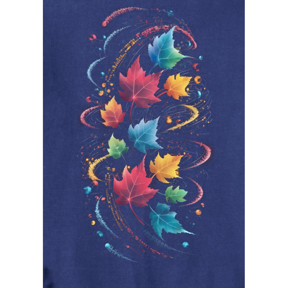 Long Sleeve Shirts for Men sweatshirt Autumn Fall Season Cool Leaf Swirl Colorful Nature Design Sweatshirt T shirt Tee Streetwear Casual tops clothes