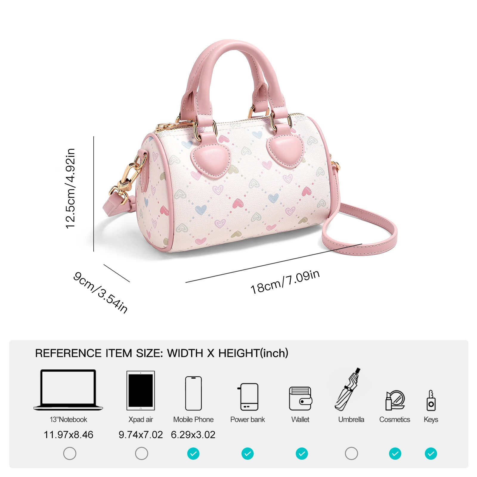 AILUXI Valentines Day Love Boston Bag Ladies Fashion Handbag Suitable for Gift Shoulder Crossbody 241111