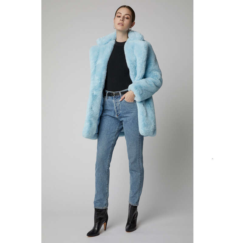 shanshi fur coat women Newly launched women's mid to long faux fur jacket loose plush soft lambskin warm jacket