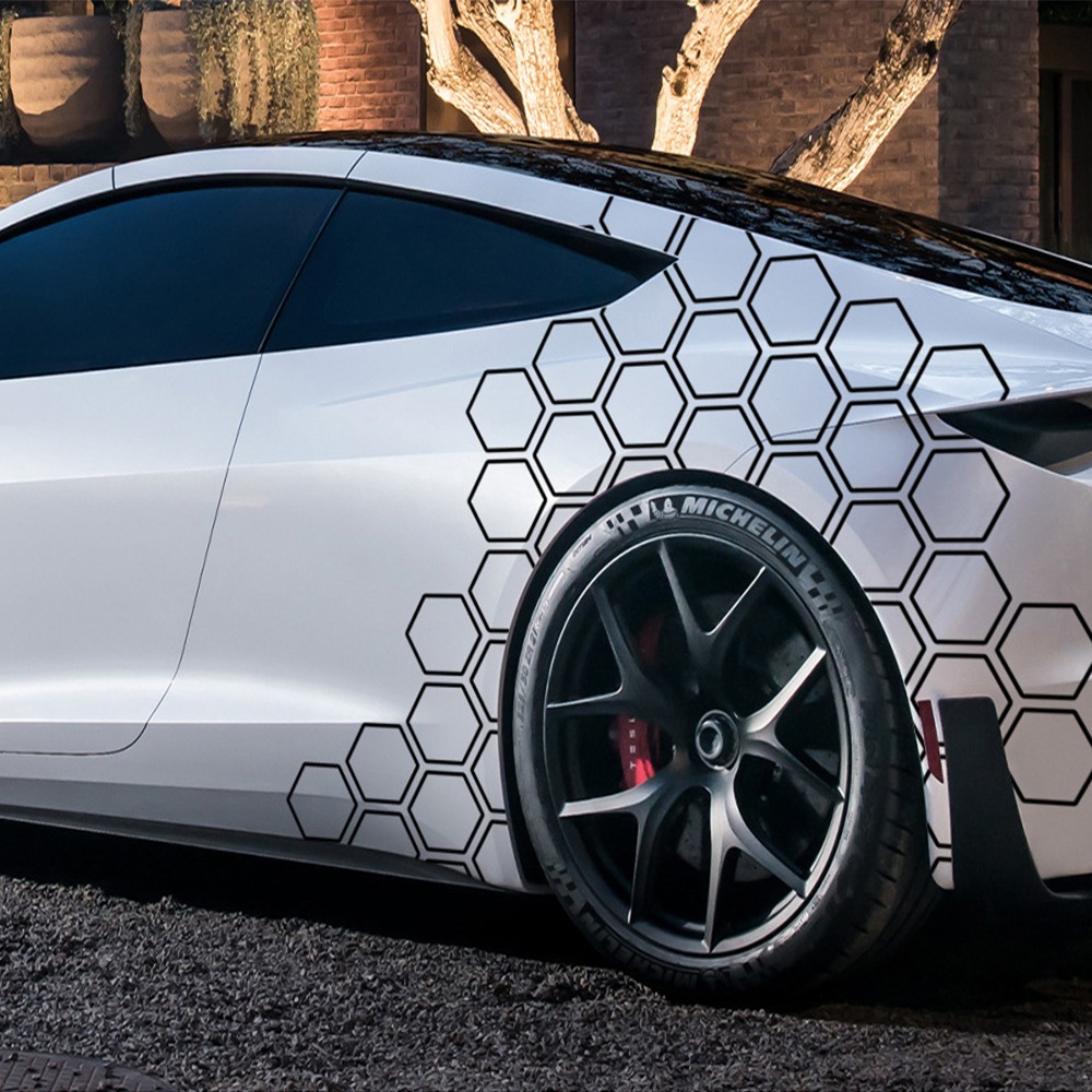 Universal Honeycomb Open Style Auto Graphics Vinyl Decor Tuning Car Side Sticker For Audi