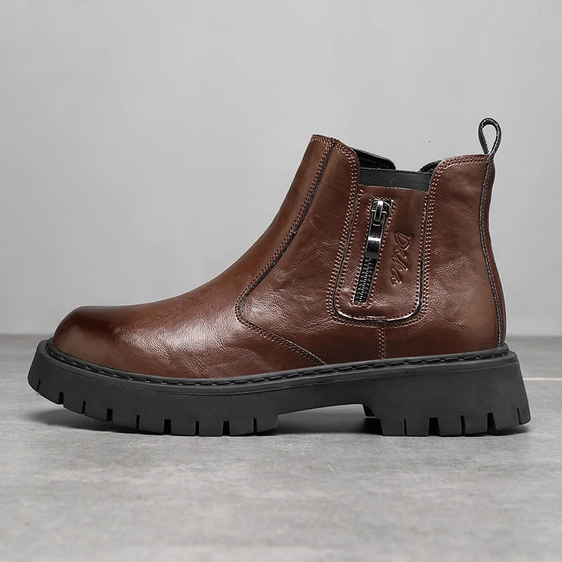 Mens Short Boots 2024 Fashionable Mens Boots Side Zipper Casual Business Versatile Mens Shoes Trendyy Chelsea Boots 241112