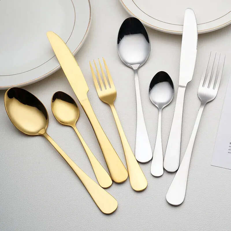 Gold Storage Egg Sier Table Set Of 24 Stainless Steel Knife Fork Spoon And 240826 0826