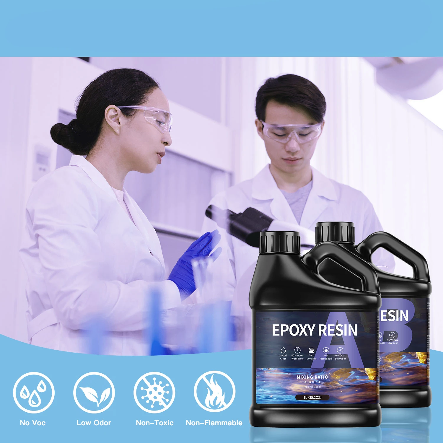 500ml 1:1 AB Resin Epoxy Glue Kit High Adhesive Hardener Crystal Glue for DIY Jewelry Making Mixed Clear DIY Resin Mold Crafs