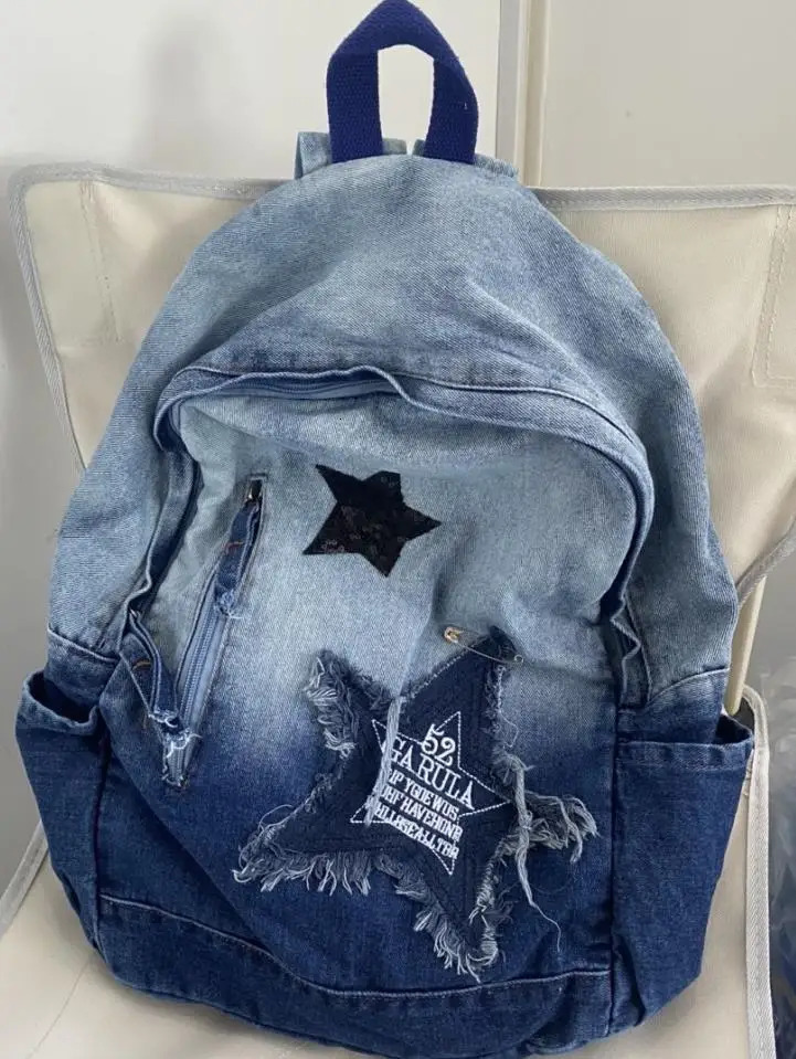 JIAERDI Retro Grunge Cowboy Backpack Womens Patch Work Large Capacity Y2k Mochila School Bag Harajuku Womens Backpack Aesthetics 241111