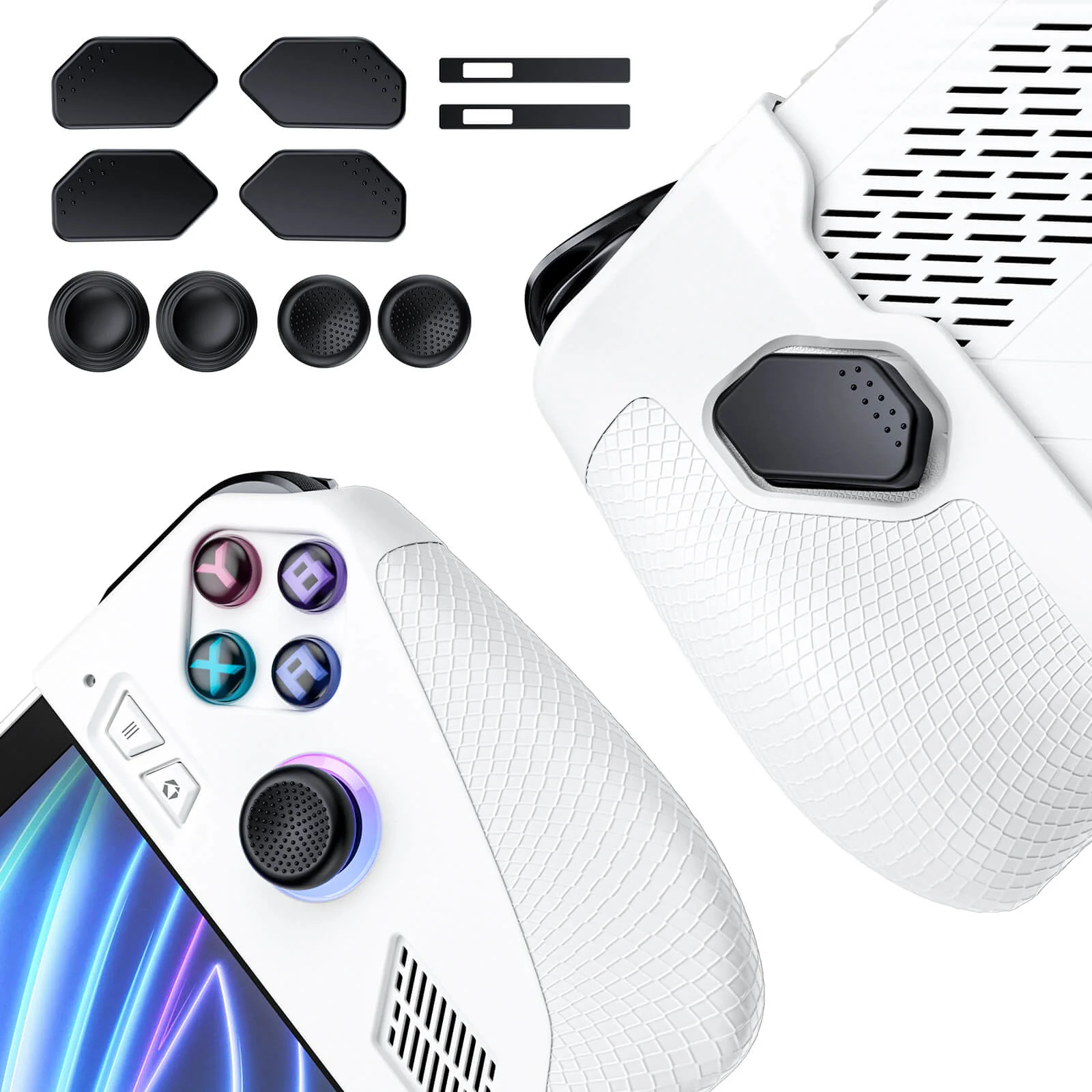 Silicone Grip Case Set for ROG Ally, Rear Buttons and Port Cover for Asus ROG Ally, ROG Ally Game Handheld Accessories
