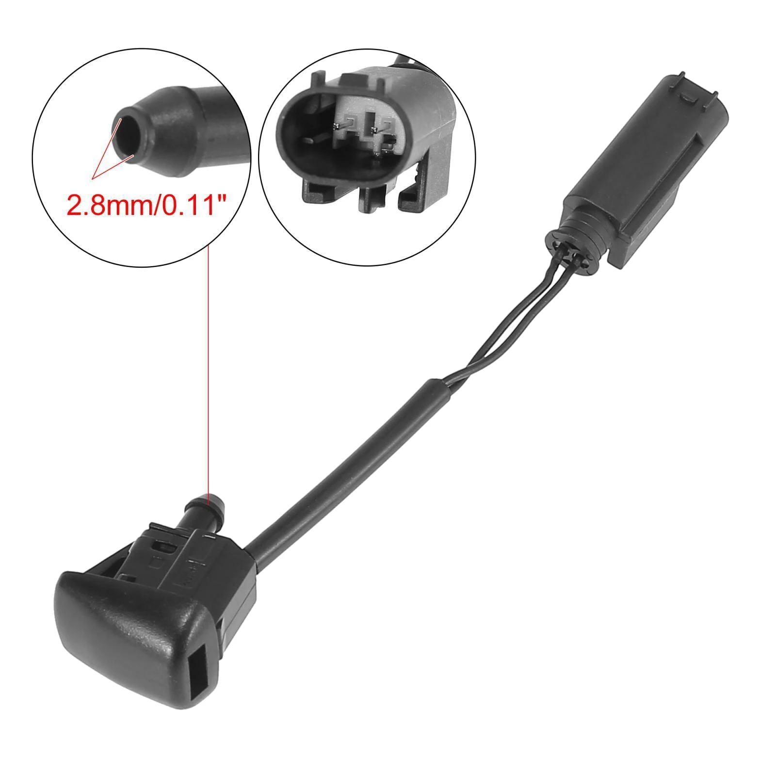 1 Pair Windshield Washer Sprayer Nozzle Jet Heated 61667046060 For 2004-2010 5 Series E60 E61 525I 528I 530I 535I