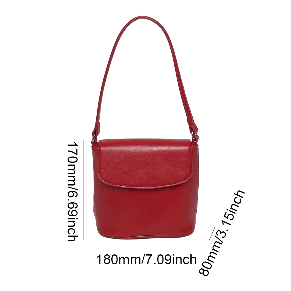 Women Bucket Shoulder Bag Solid Color Casual Crossbody Purse PU Leather Classic Satchel Bag Female Commute Bag