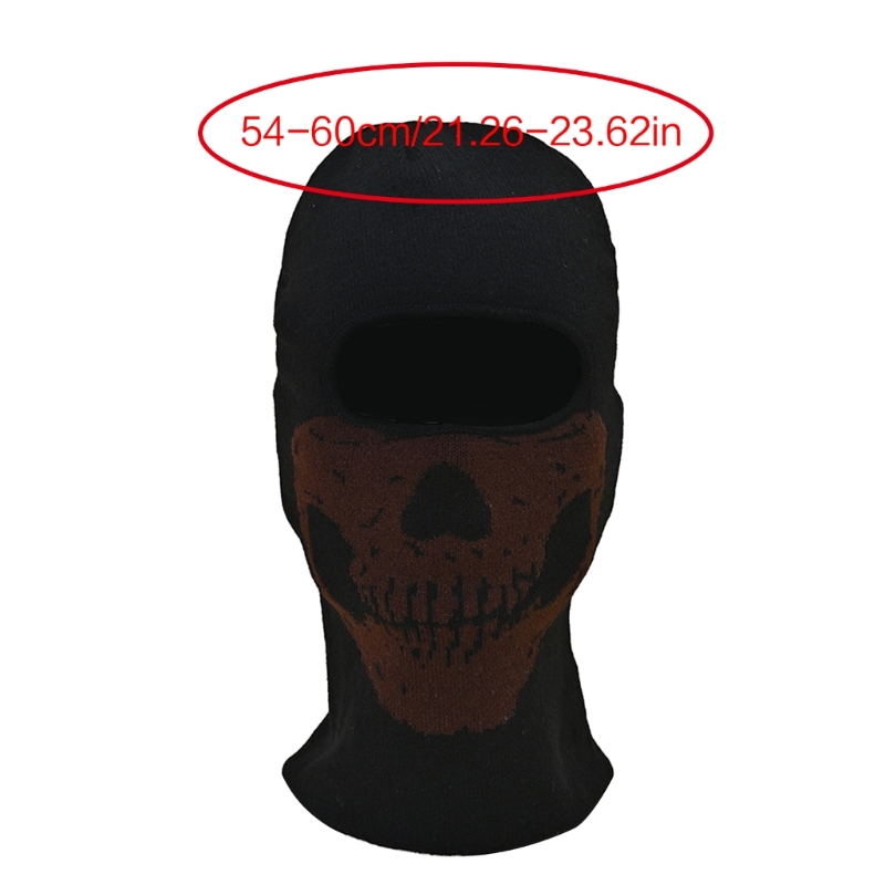 Halloween Balaclava Knit Beanie Hat Neck Warmer Party Holiday Skull Pattern R7RF