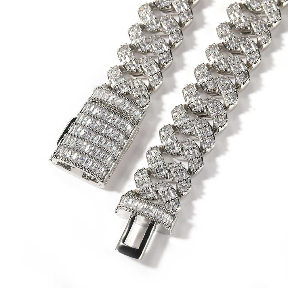 16mm 3 Rows Iced Out Cubic Zirconia Cuban Link Necklace New Design Grunge Hiphop Street Punk Rock Miami Mens Bling Cz Stone Curb Chains Choker Necklac