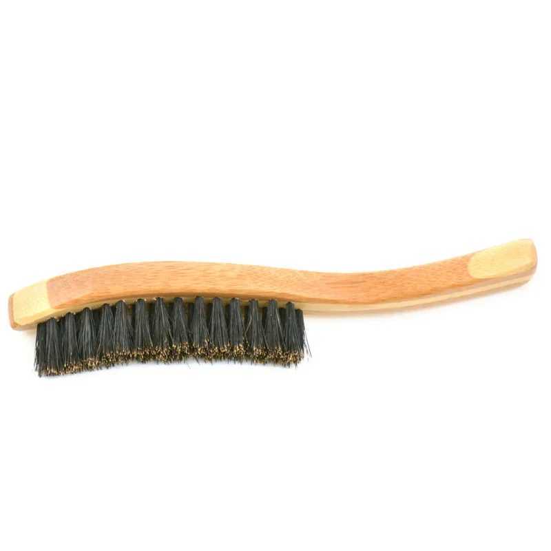 7 * 2cm mens mane beard brush shaving comb facial massage handmade yellow mustard brush care W241112