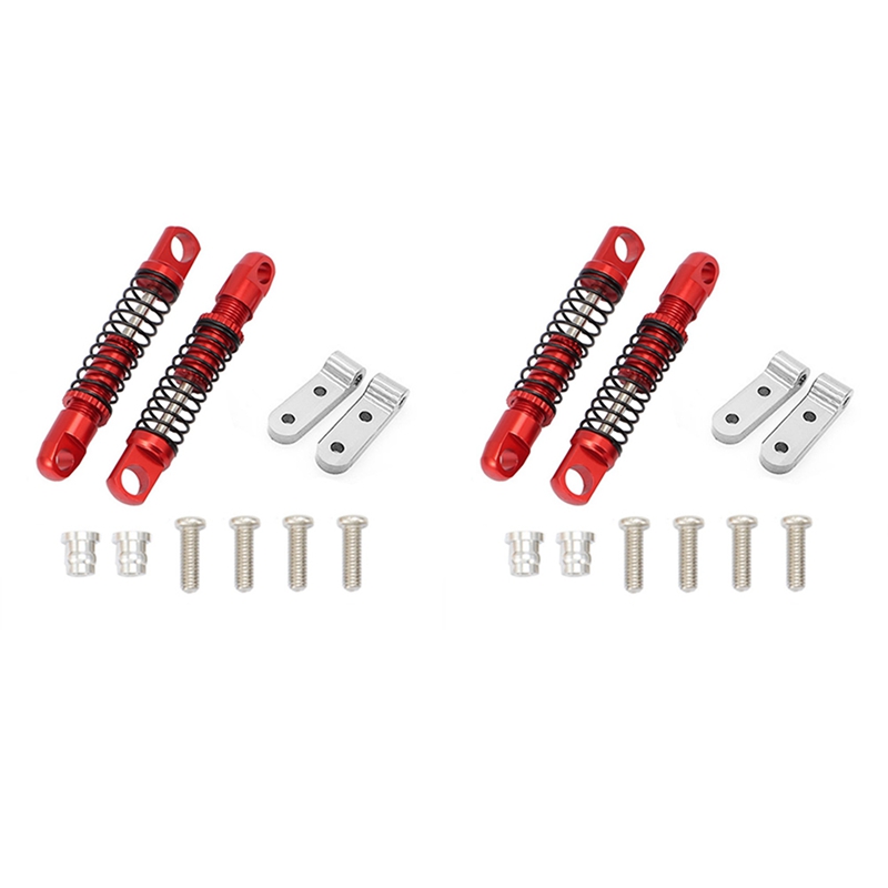 4X For WPL D12 RC Car Metal Rear Shock Absorber Damper With Mount Fixed Seat Upgrades Parts Accessories,1-Drop Ship