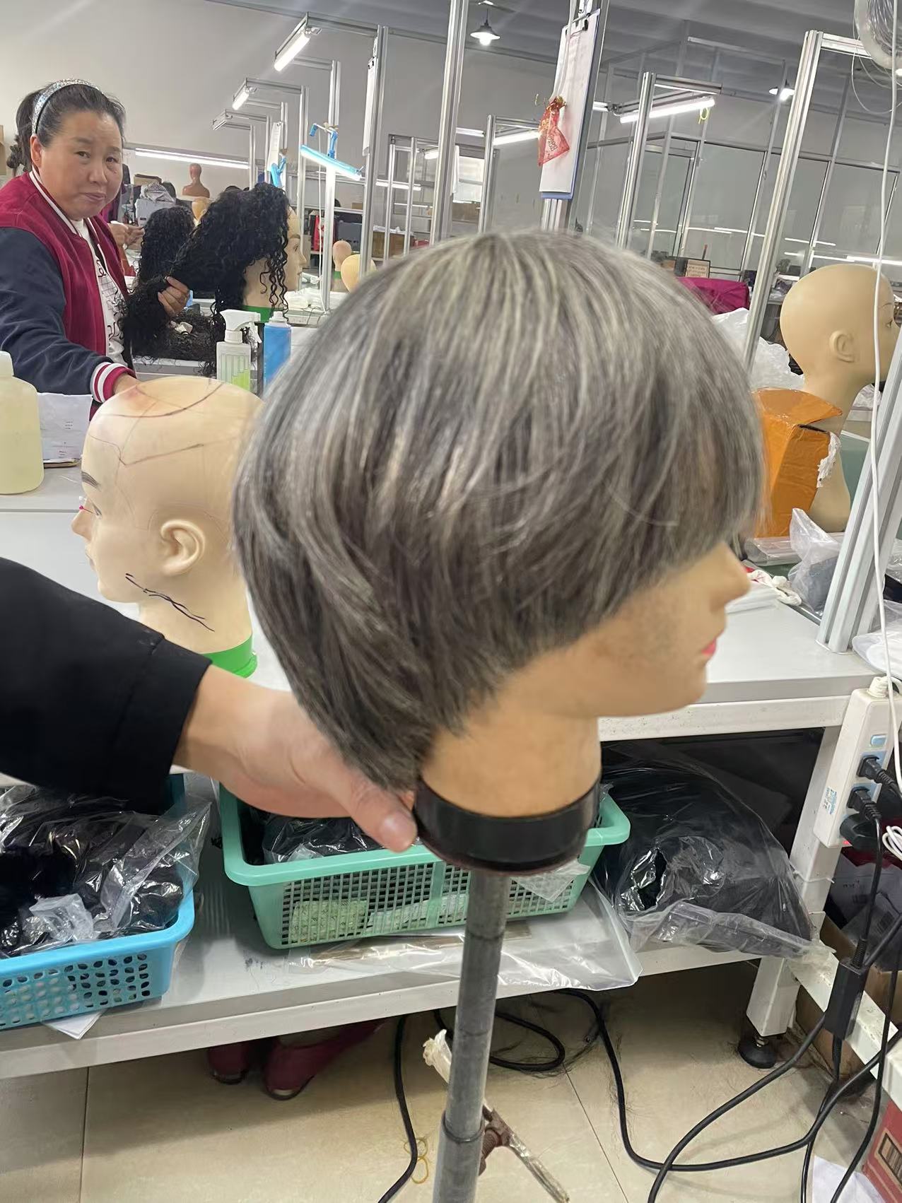 Highlighting salt and pepper cuticle aligned raw hair wig sterling silver grey human hair wigs hd lace closure custom pixie bob