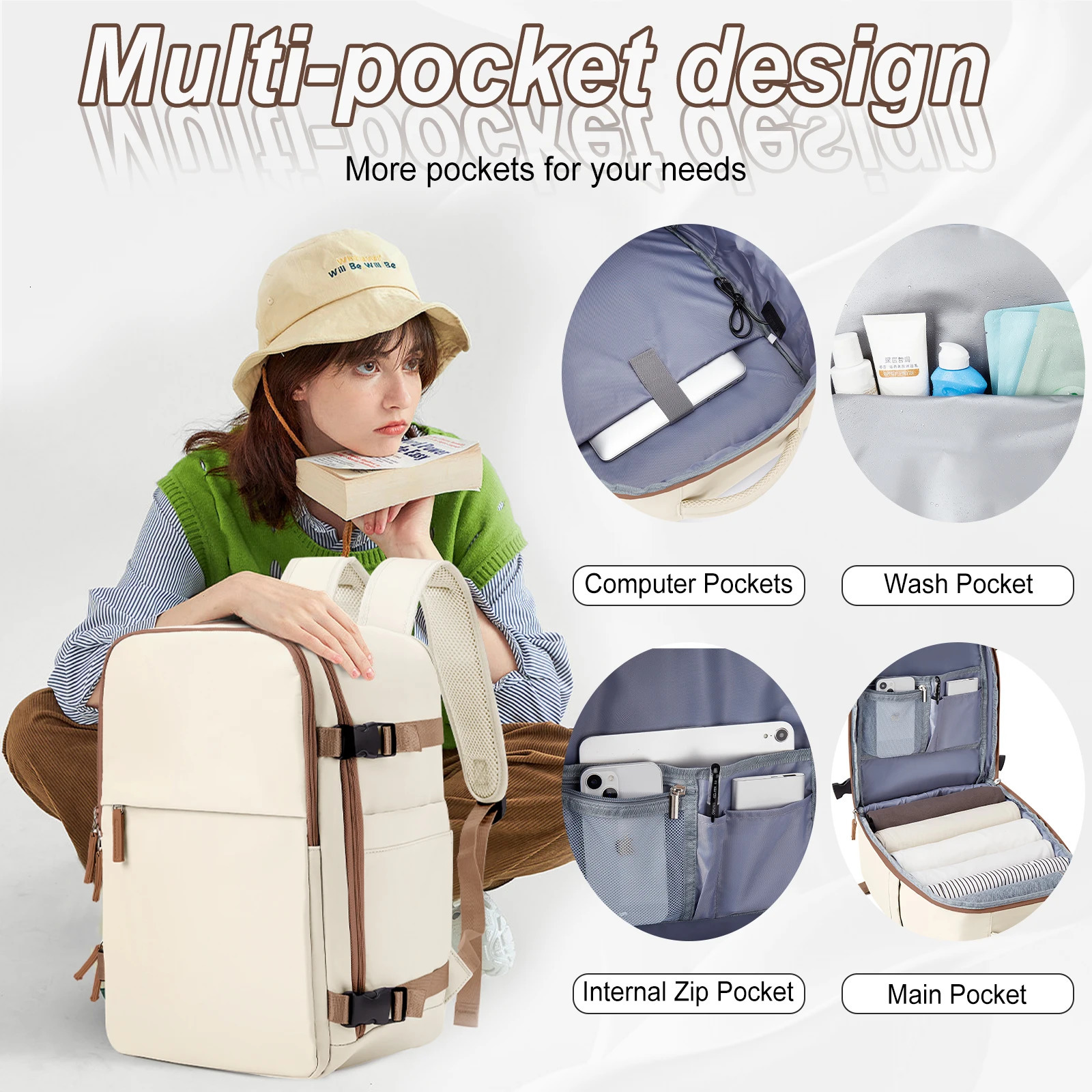 Cabin Bag 40x20x25 Ryanair Backpack Easyjet 40x20x25 Carry-On Luggage on Airplane Laptop Bag Hand Luggage Travel Backpack 241111