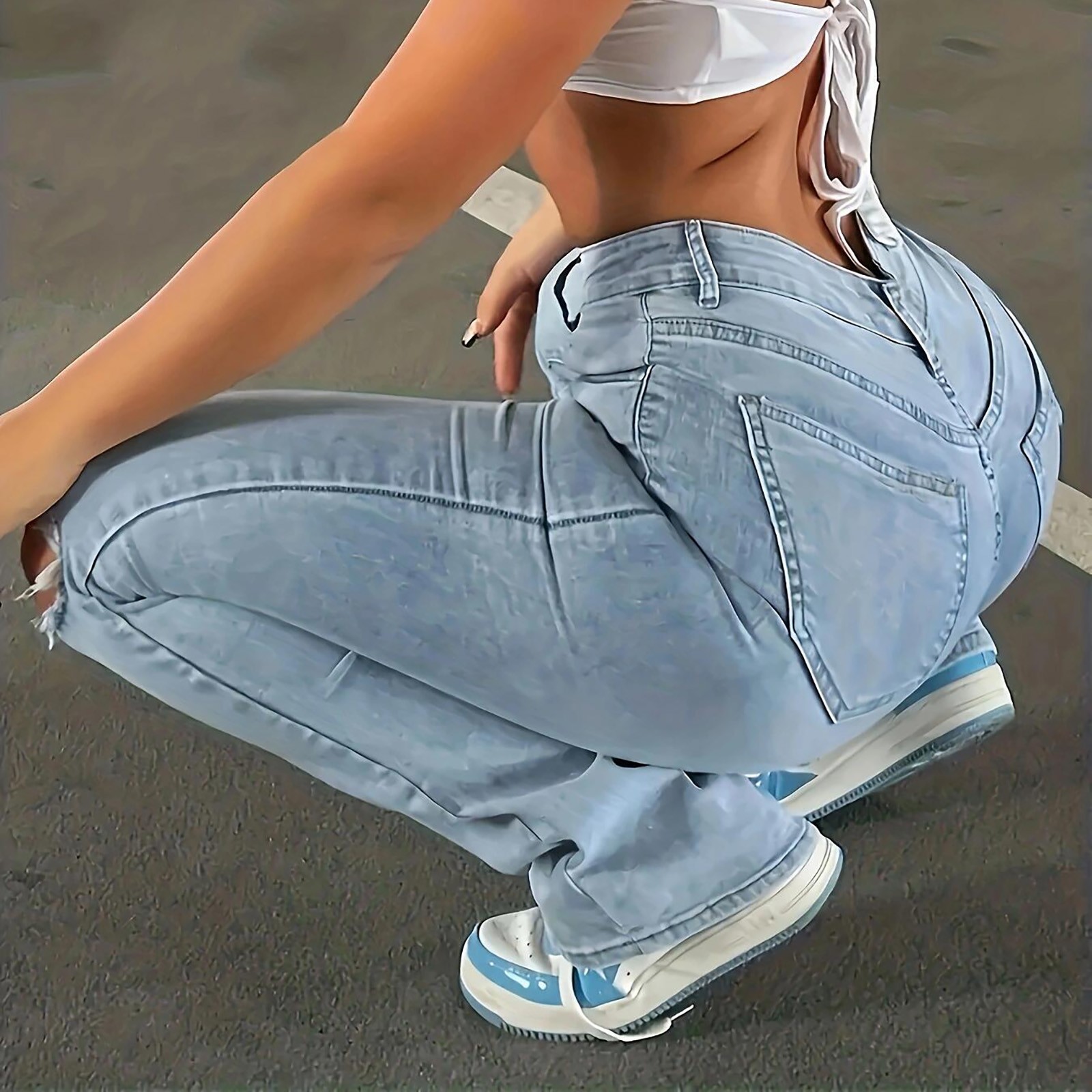 Stretchy Flare Jeans Women's High Waist Skinny Boots Cut Ripped Jeans Pants 2024 Slim Denim Trousers Push Up Colombian Jeans