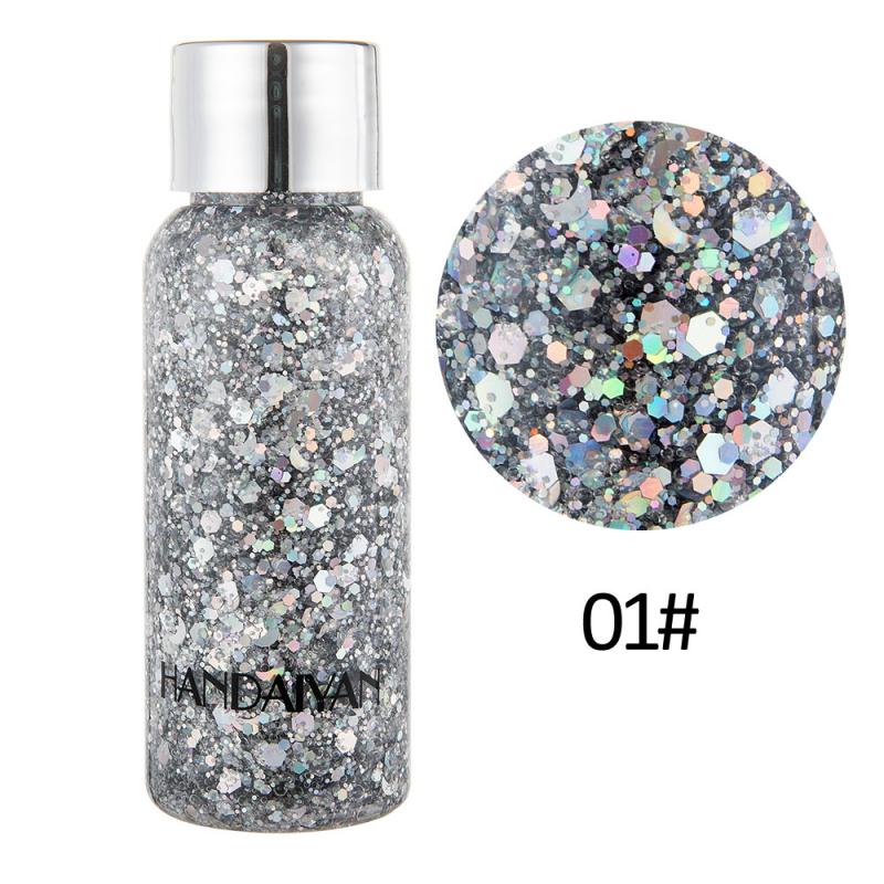 Glitter 1/2PCS Eye Nail Hair Body Face Glitter Gel Mermaid Sequins Eyeshadow Theatrical Makeup Festival Party Cosmetics smile