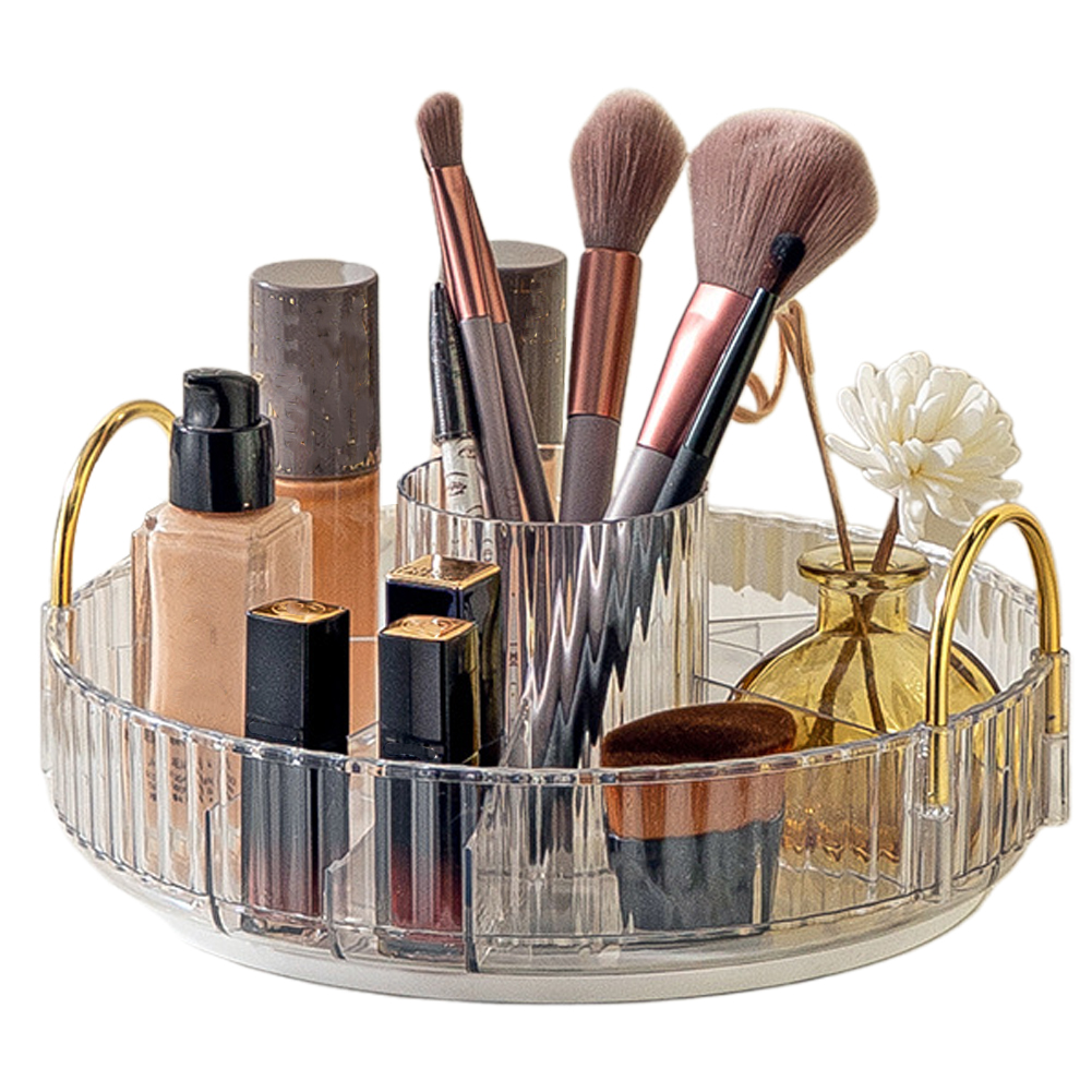 360° Rotating Makeup Organiser Rack Large Capacity Makeup Spinning Rack for Cosmetics Perfume Jewellery
