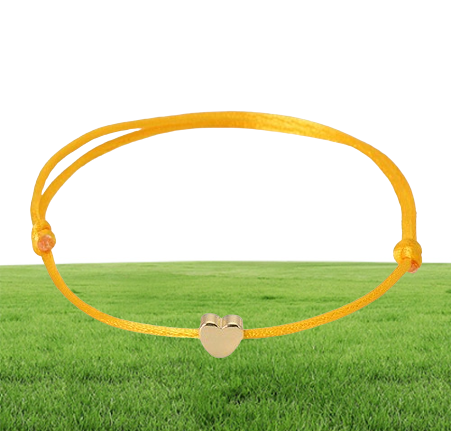 20pcslot Gold Lovely Heart Bracelets Rope Lucky Red Bracelet For Women Red String Adjustable Handmade Bracelet DIY