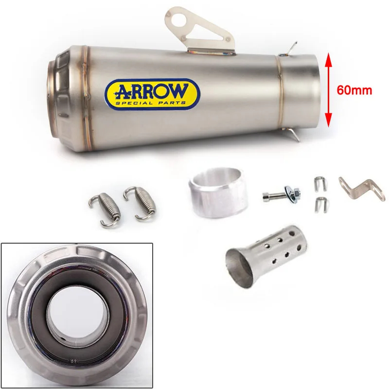 Universal Motorcycle ARROW Exhaust Muffler DB Killer GP Motocross Escape Silencer For Yamaha R1 R3 R6 CBR1000RR MT07 09 Z1000
