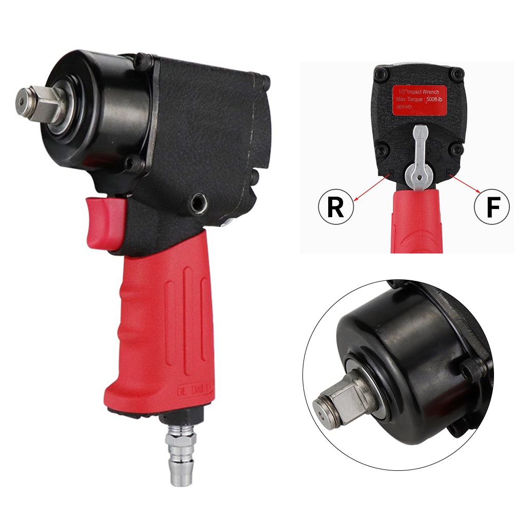 Air Impact Wrench 1/2 Inch Square Drive 610N.M Pneumatic Impact Gun Tire Removal Tool For Auto Repairs And Maintenance
