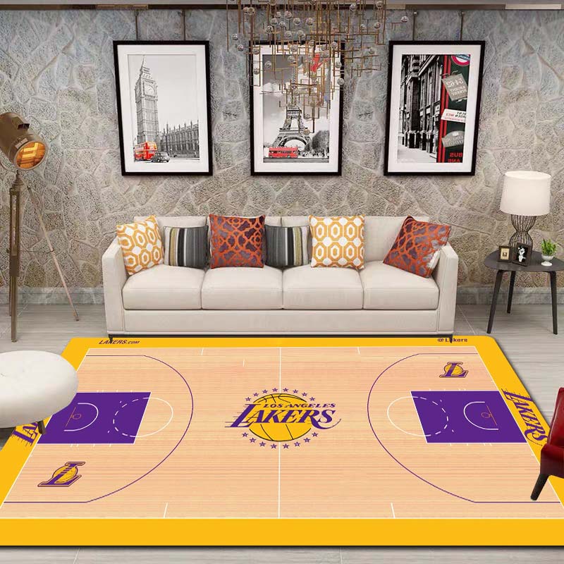 3D Print Basketball Court Carpet Rug for Home Living Room Bedroom Sport Room Sofa Doormat Decor,Non-slip Floor Mat