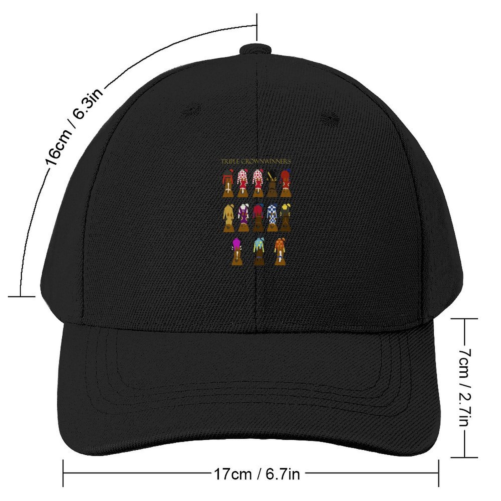 Horse Racing Triple Winners Crown 1919-2018 Baseball Cap black Golf Hat Man Wild Ball Hat Caps For Men Women's smile