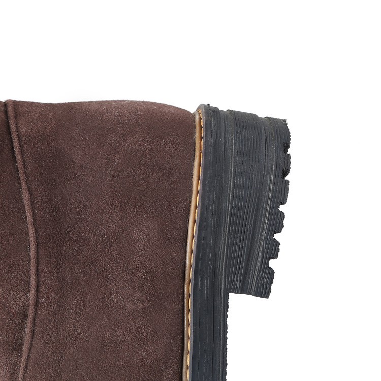 New Women's Boots with Velvet Over Knee Boots Cotton Boots Low Heel Boots