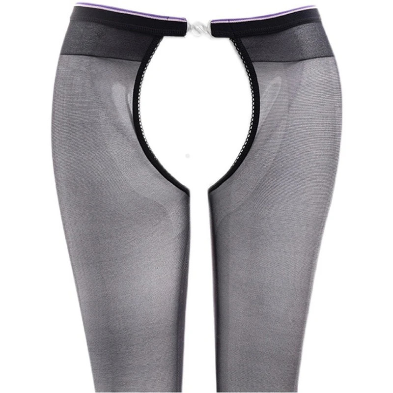 Women Sexy Replaceable Individually Open Crotch Black Stockings Stretch Men Detachable Exotic Tights Lingerie Gay Pantyhose 240401