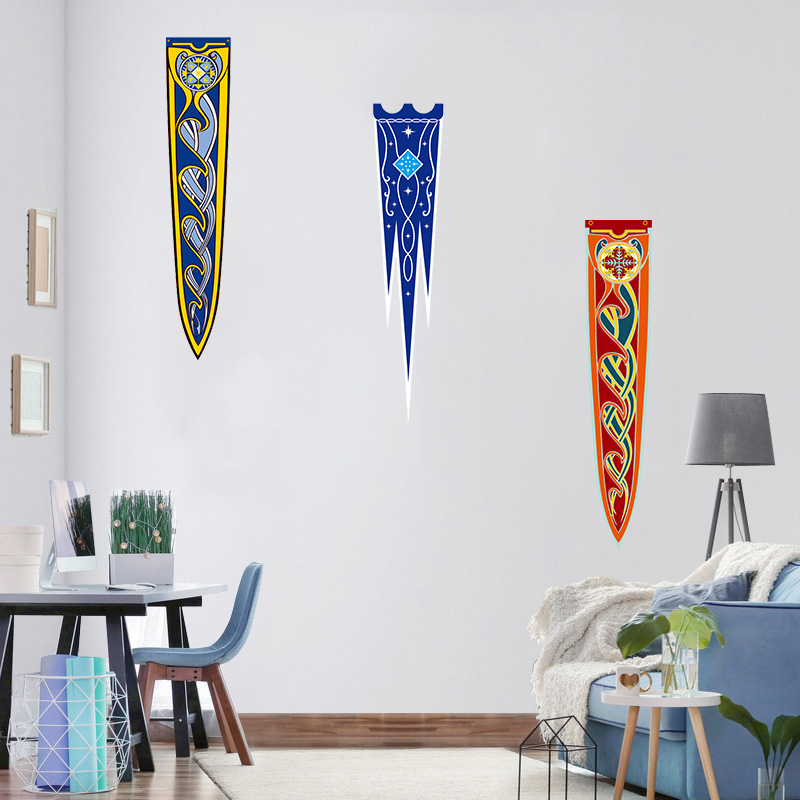 46x150cm Medieval Kingdom Rohan Gondor Horse Tree Banner Flag Wall Hanging Home Dorm Living Room Pennant Flag Burgees Decor