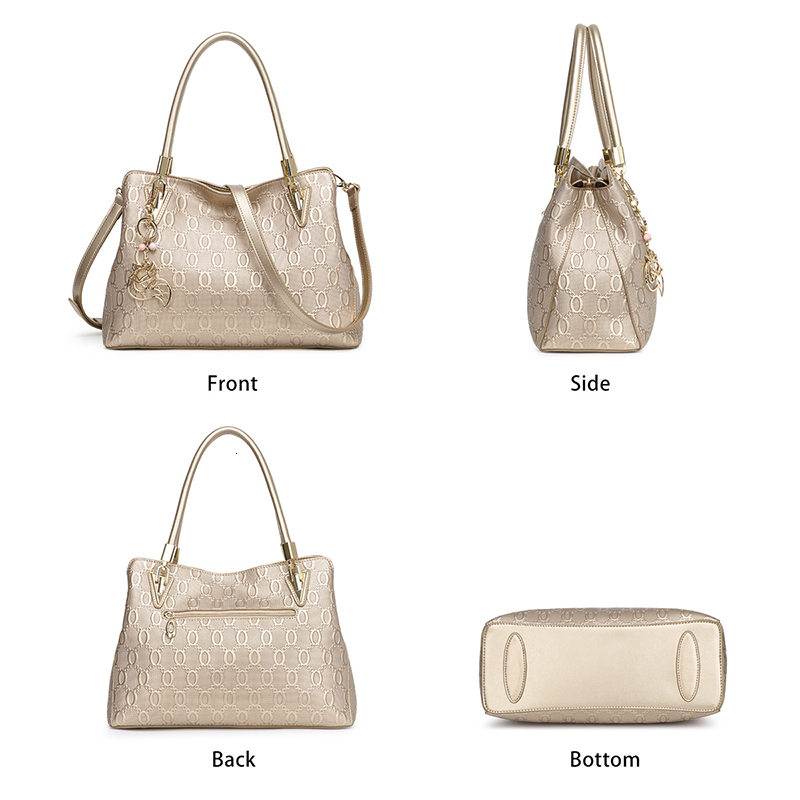 Women Big Cowhide Shoulder Female Split Leather Handbag Fashion Lady Tote Large Capacity Top Handle Bag Patent Leather BagVoyage