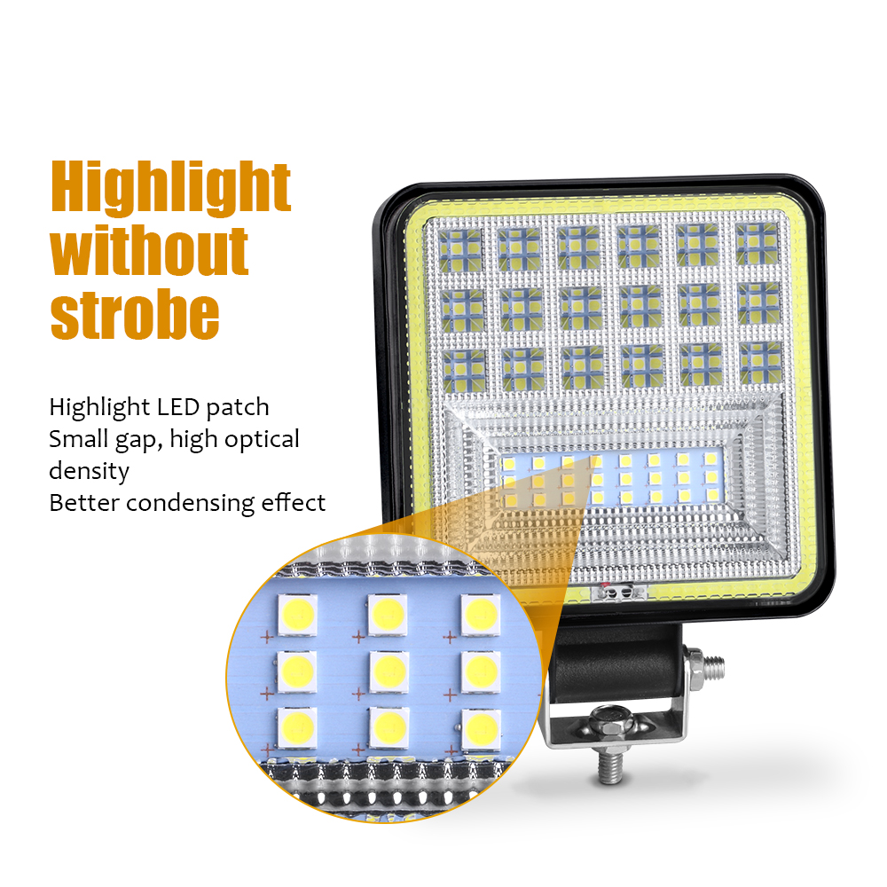 LED 2X Work 4'' Light For Truck Off Road Tractor SUV 4X4 ATV Car Spot ddmysmile Beam LED Driving Fog Light Bar 12V 24V 6000K White Yellow Sm