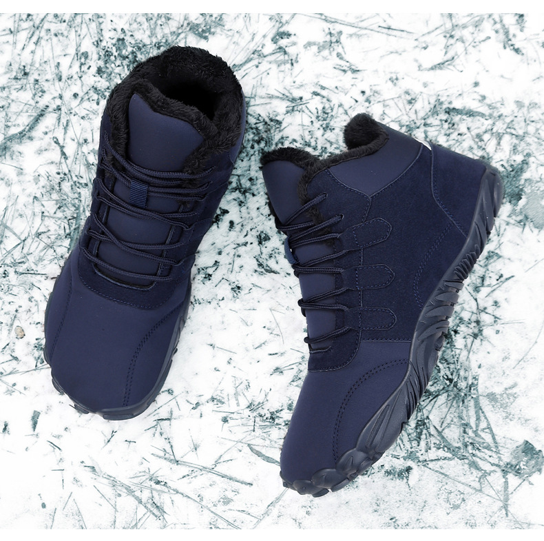 Outdoor winter snow boots, men's waterproof shoes, women's thick hot veet warm and non slip cotton boots