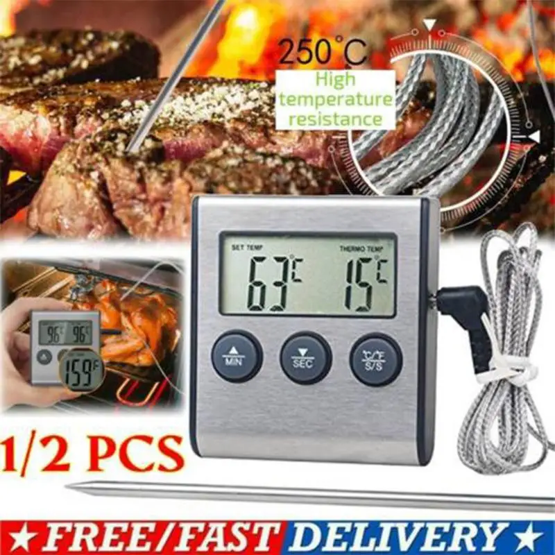 Meat Thermograph 0C to 300C Kitchen Digital Cooking Thermometer Meat Food Temperature for Oven BBQ Grill with Probe Heat Meter