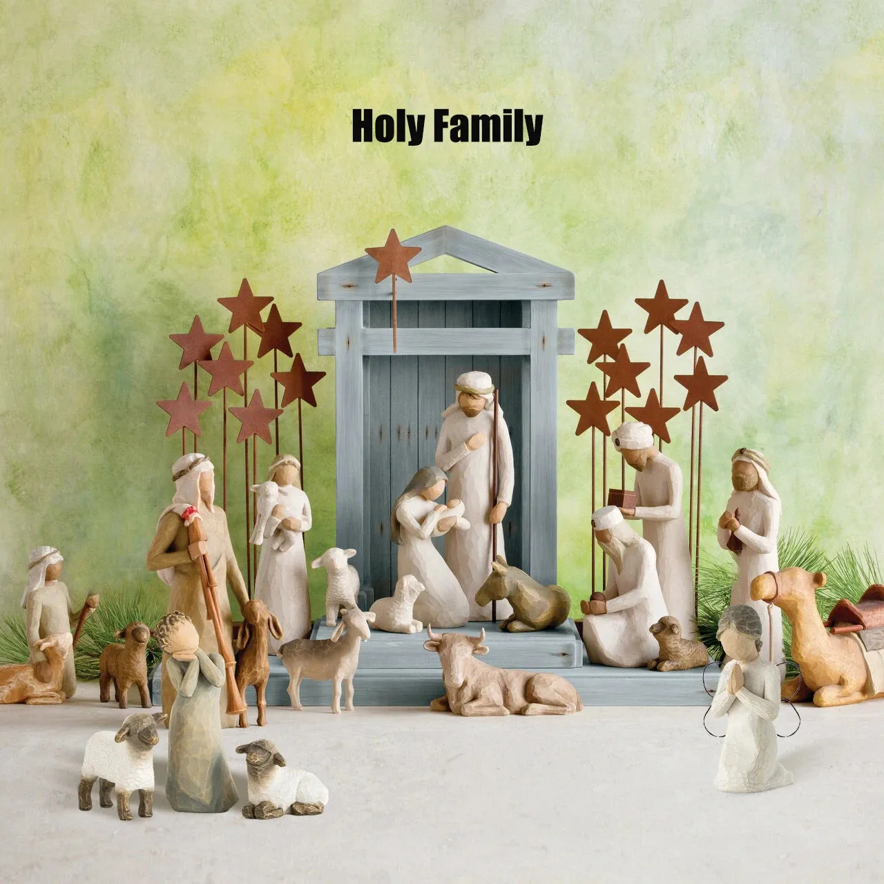 Novelty Items Holy Family Willow Tree Figurine Jesus Nativity Set Handpainted Statue Ornaments Easter Religious Room Crafts Home Decoration