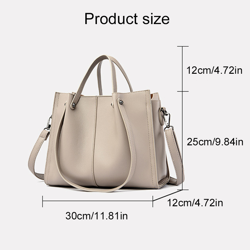 Single-Color Women's Crossover Tote: Spacious & Versatile 2024 Carryall Bag