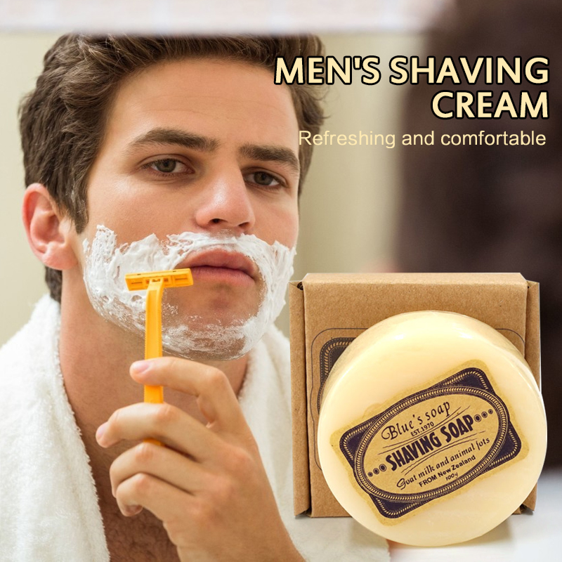 Shaving 100g Shaving Cream Soap Men's Facial Beard Wax Goat Milk Beard Professional Shaving Cream Beard Removal Tools smile