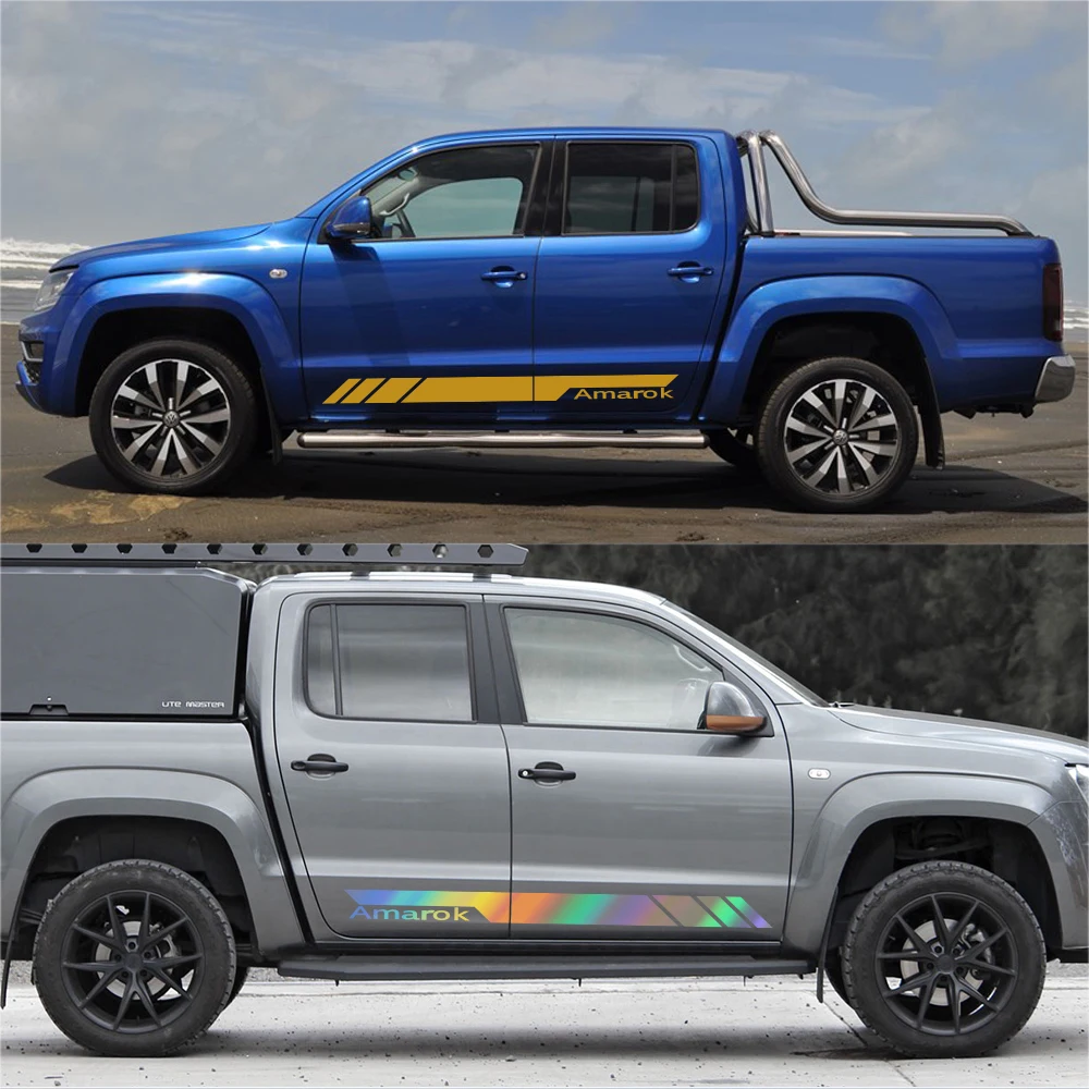 Pickup Stickers For Volkswagen VW Amarok Car Door Side Skirt Stripes Decals Truck Graphic Vinyl Decor Cover Auto Accessories